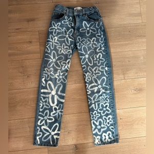 Wrangler denim jeans with bleach work!